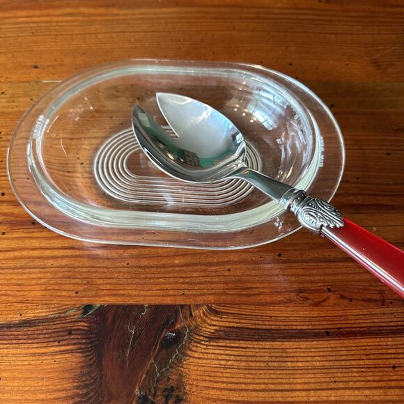 Vintage Pyrex 602-C A12 Glass Oval Dish Ribbed Replacement Top LID ONLY - Picture 9 of 9